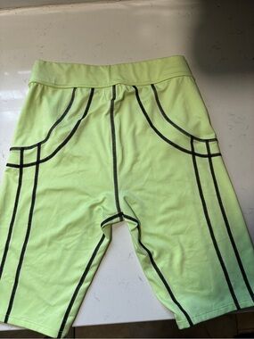 H&M Neon Lime Pajama Bike Shorts with Black Stitching